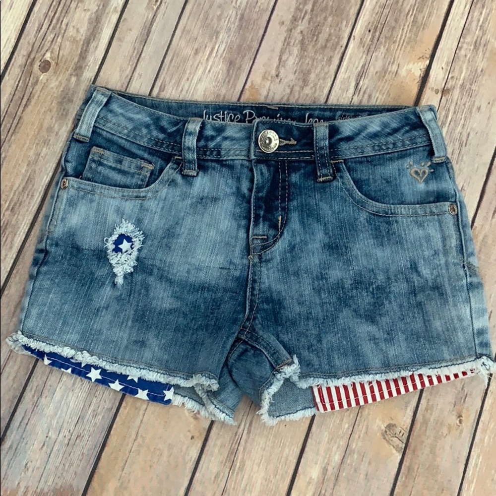 Justice Patriotic Denim Shorts